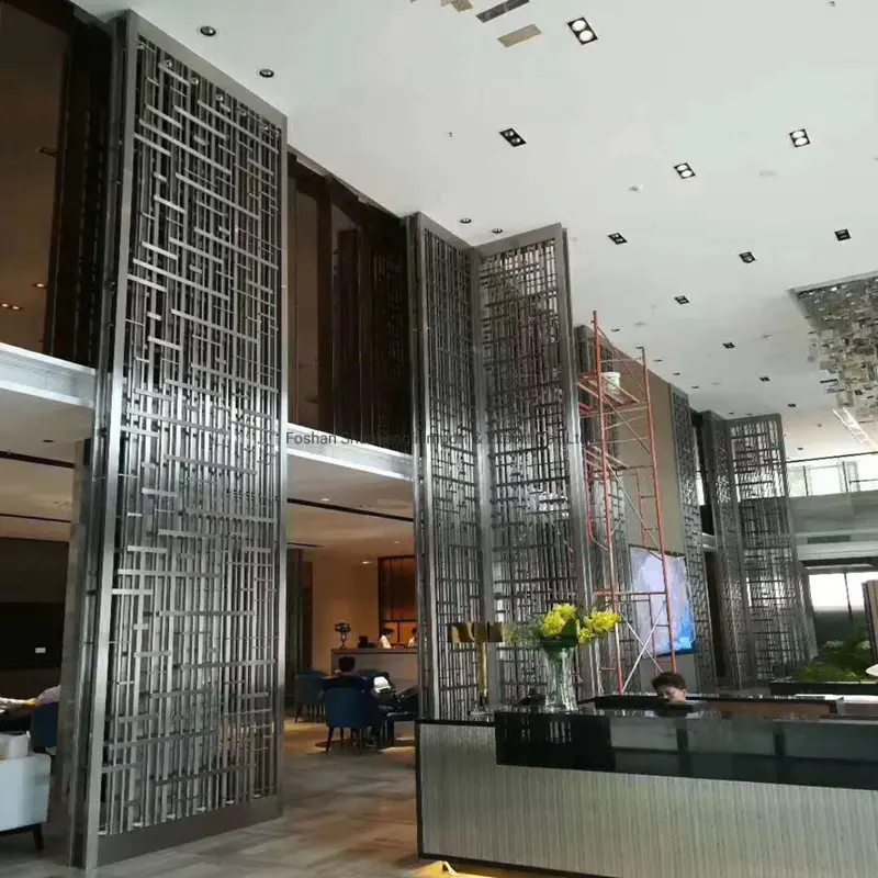 Laser-cut architectural stainless steel screen