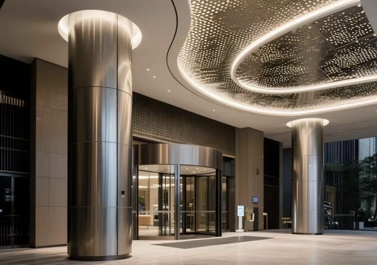 Stainless steel column cladding