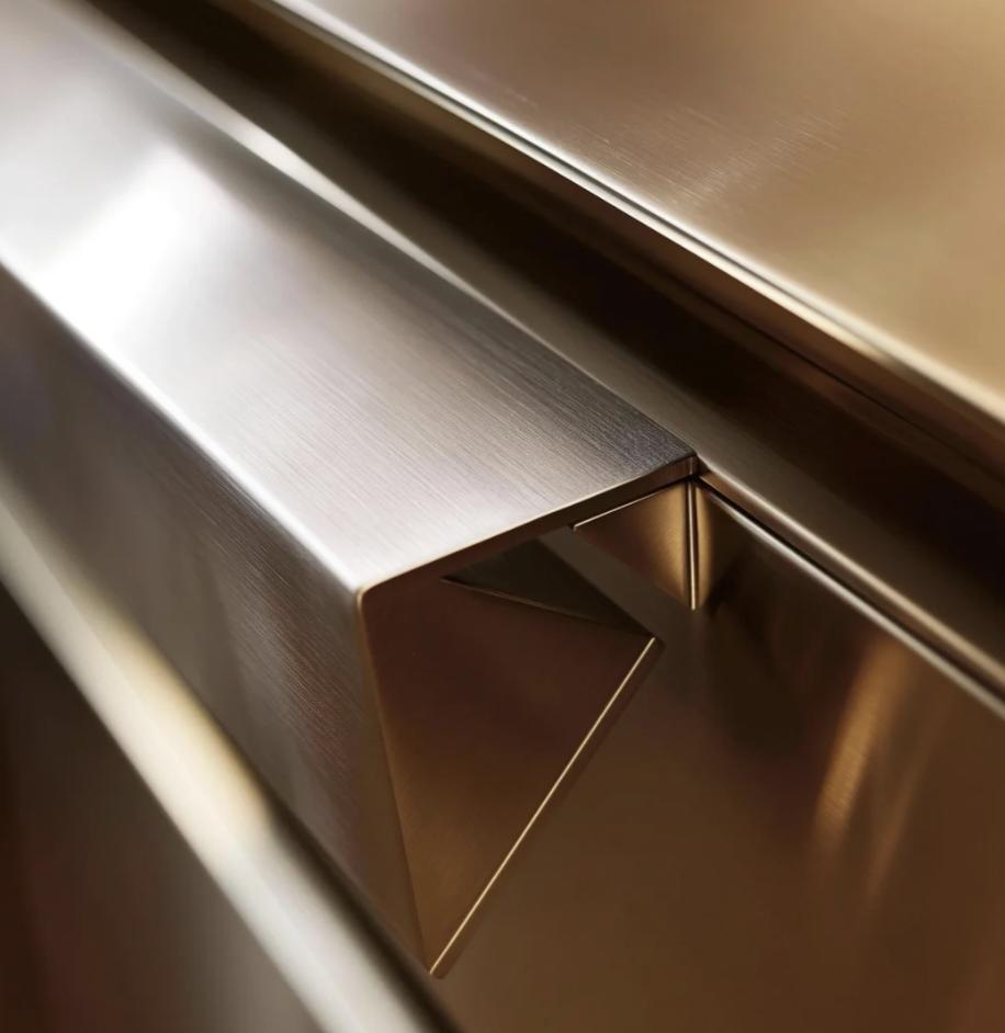 Brushed stainless steel skirting profile